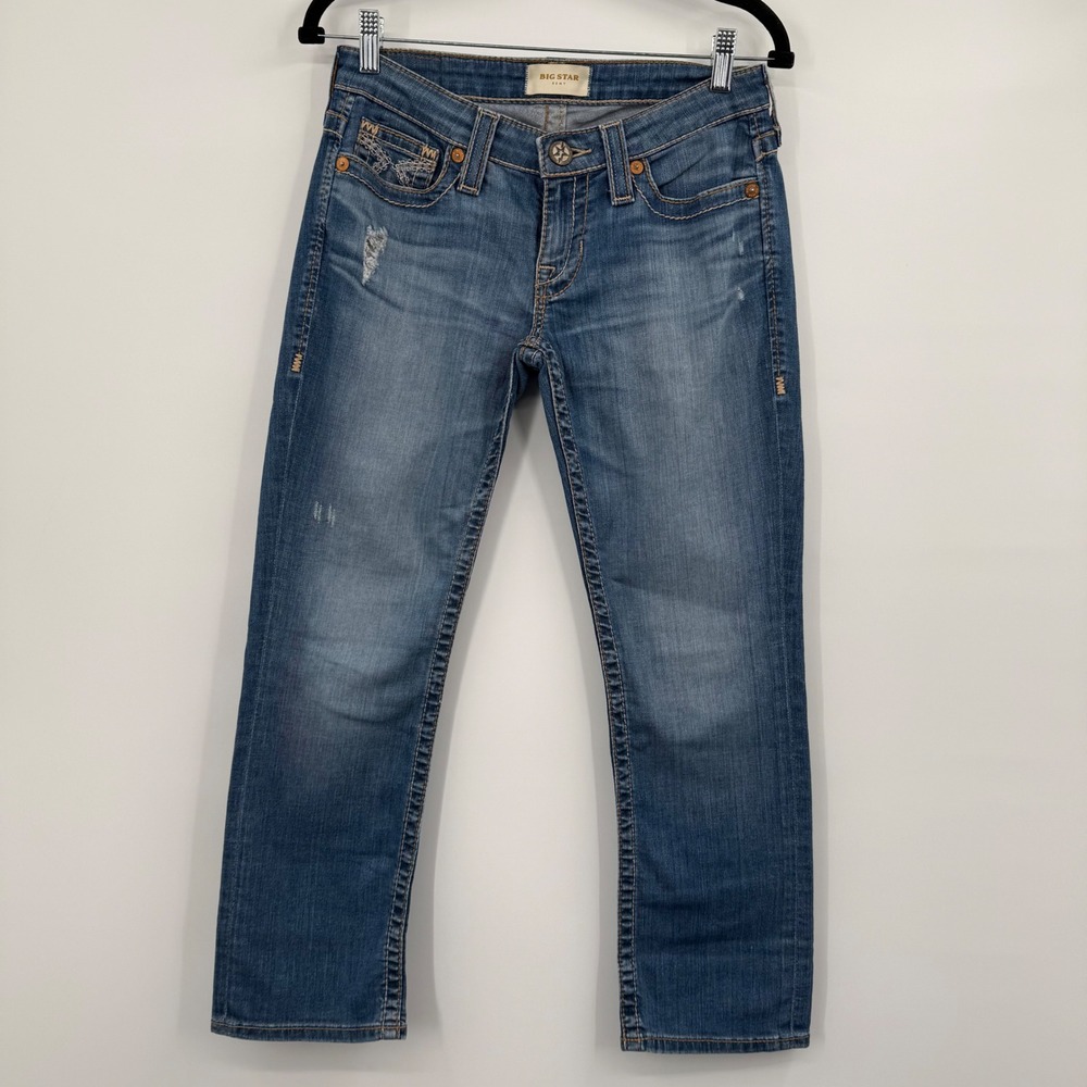 Big Star Jeans‎ Womens 26 Blue Remy Straight Crop Western Rodeo y2k